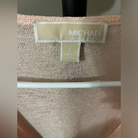 Michael Kors Open-Front Waterfall Salmon Business Casual Teacher Cardigan - Picture 2 of 6